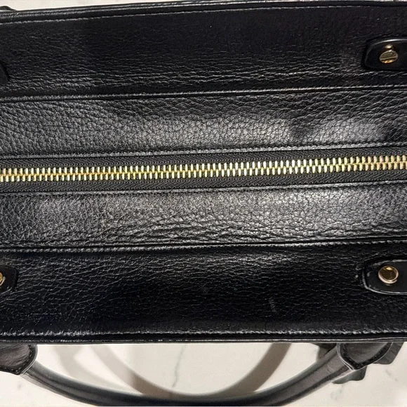 Michael Kors Collection Black Crocodile-Embossed Satchel - Picture 8 of 12